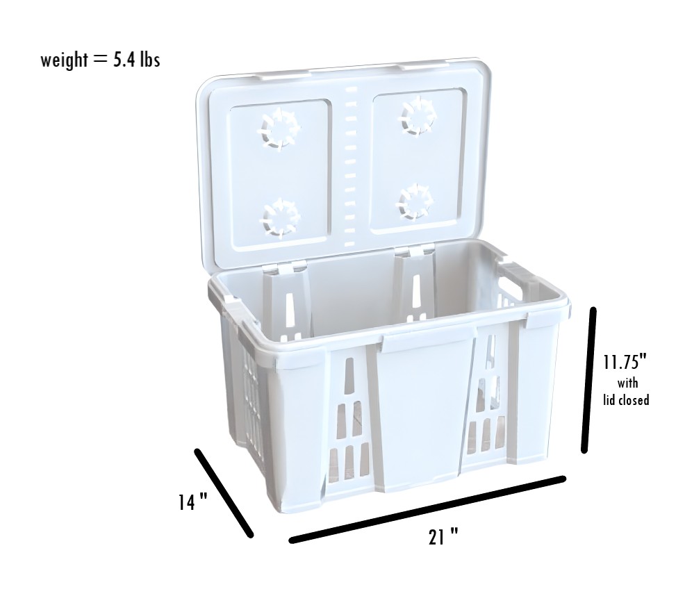 Kibbco Crate photo with dimensions